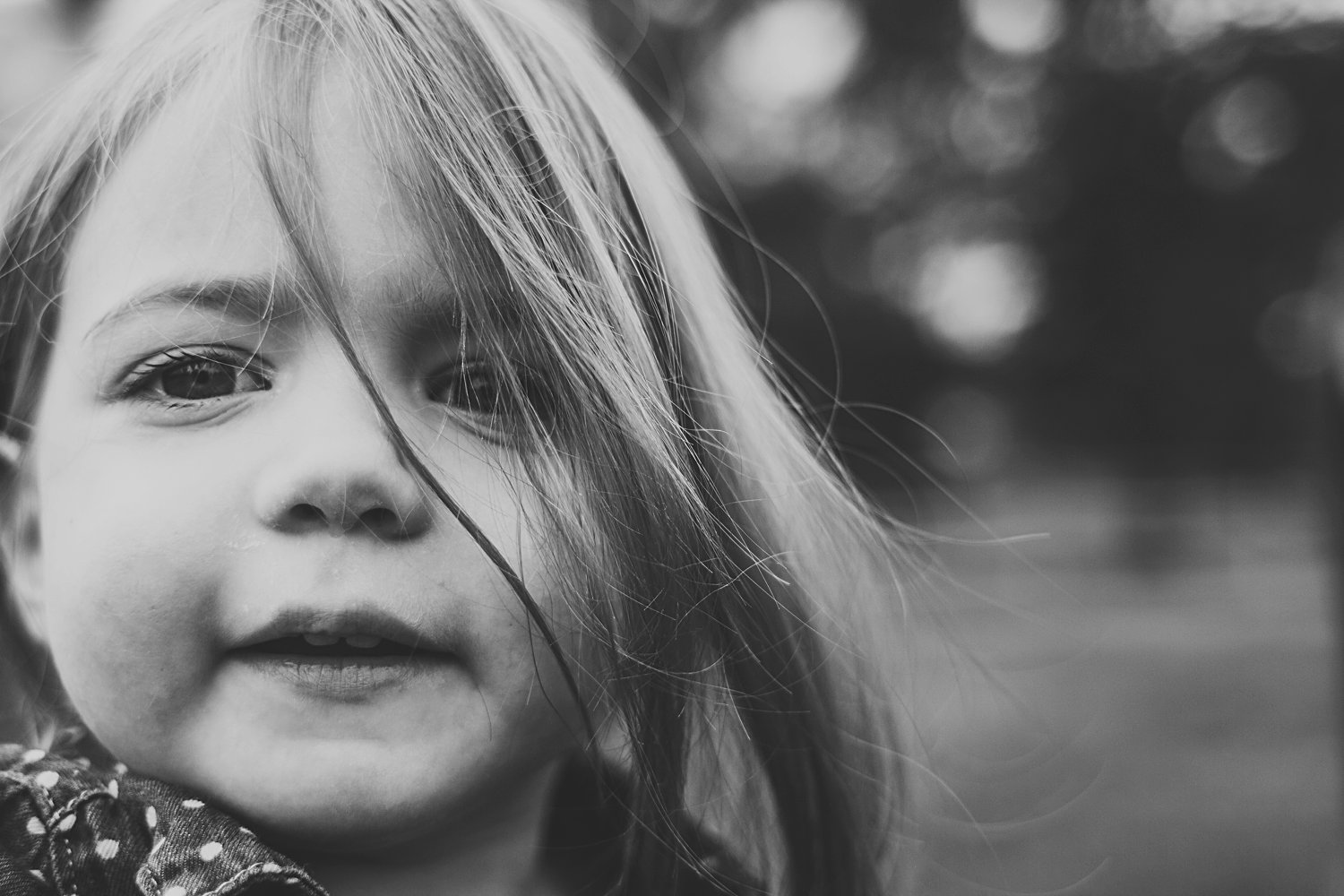 Candid close-up portrait of young girl