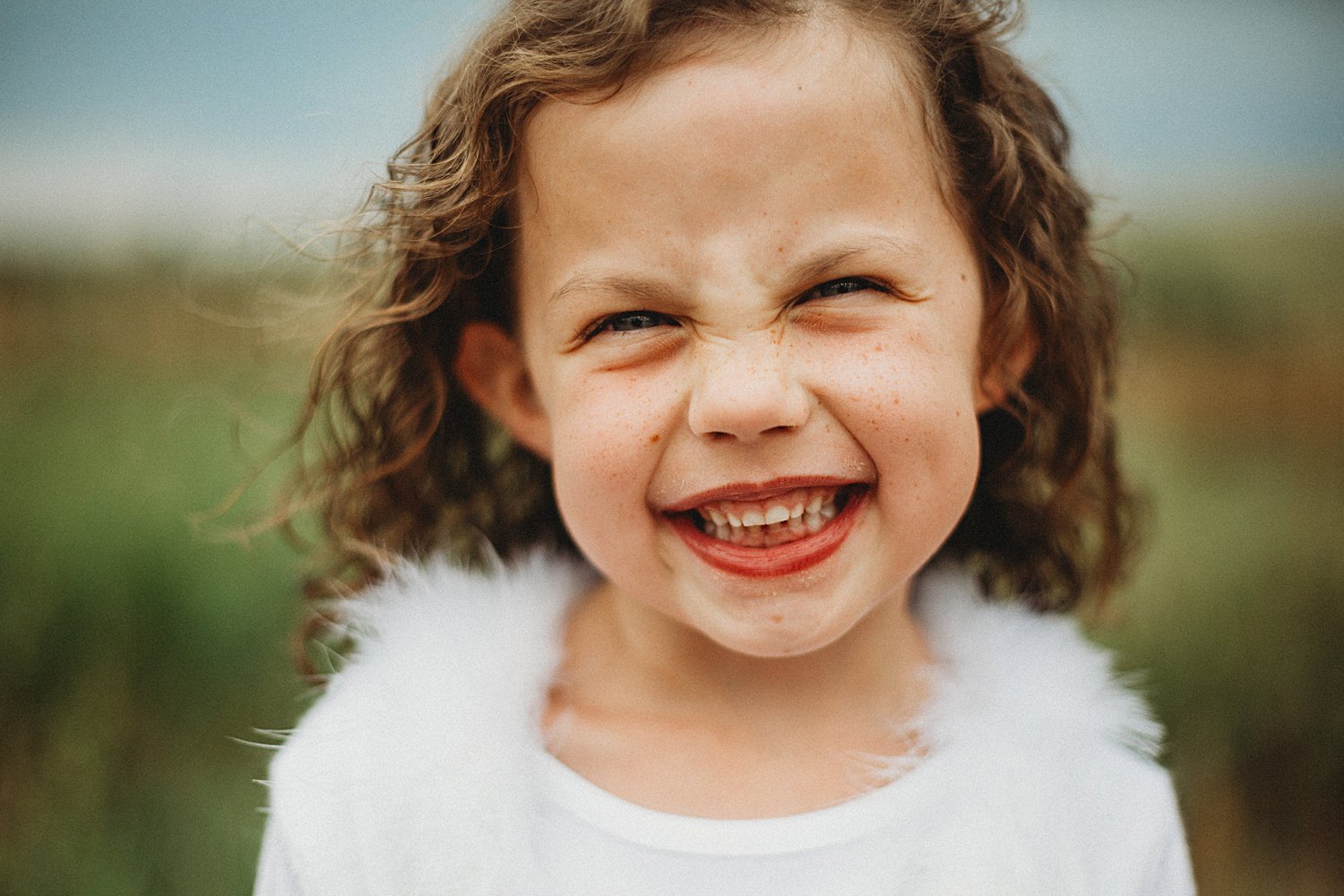 Close up of little girl smiling