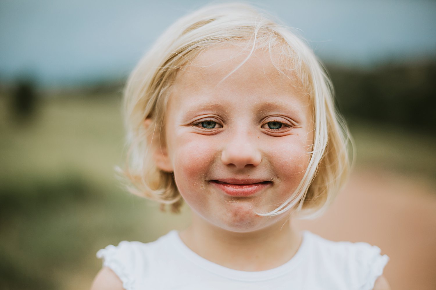 Close up of little girl smiling